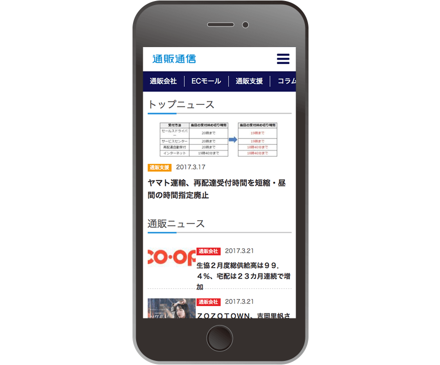 通販業界を支援するビジネスポータルサイト通販通信sp